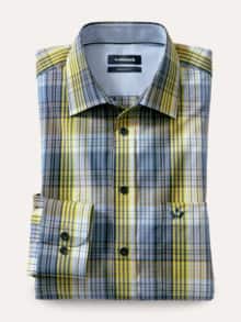 Extraglatt-Hemd Karo Gelb