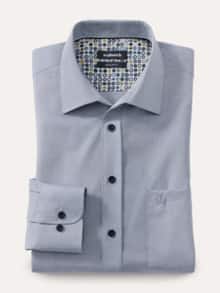 Extraglatt-Hemd Uni Blau