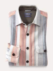 Doppelflanell Hemd-Jacke Streifen Terra