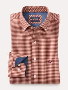 Cashmere-Mix-Hemd Vichy Bordeaux