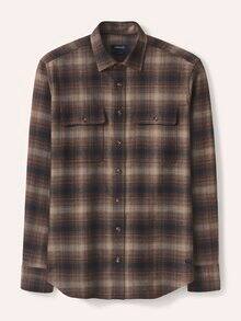 Flanell-Overshirt Karo Braun