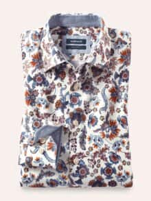 Softflanell-Hemd Druck Wollweiß