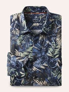 Leinen Künstler-Hemd Druck