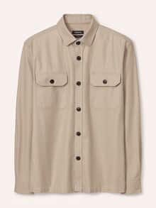 Hemdjacke aus Baumwoll-Mischung Sand