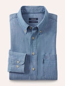 Chambray-Hemd Uni Indigo
