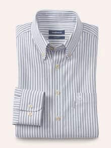 Chambray-Hemd Streifen Bleu