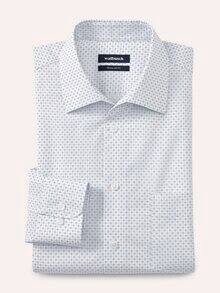 Extraglatt-Hemd Walbusch-Kragen Druck Weiß