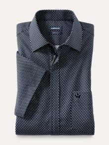 Extraglatt-Hemd Zip & Go Druck Marine