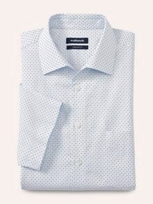 Extraglatt-Hemd Walbusch-Kragen Druck Weiß