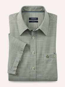 Tropical Kurzarm-Hemd Uni Schilf