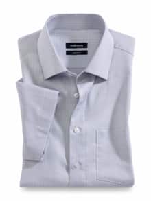 Extraglatt-Hemd Kent-Kragen Gitterkaro Grau