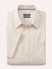 Tropical Kurzarm-Hemd Uni Natur