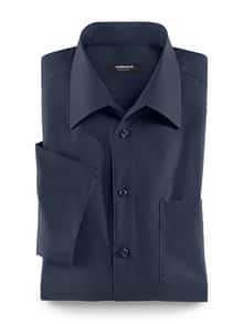 Extraglatt-Hemd Walbusch-Kragen Marine