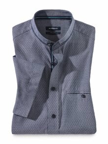 Kurzarm Struktur-Hemd Marine