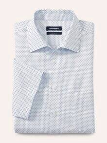 Extraglatt-Hemd Walbusch-Kragen Druck weiss