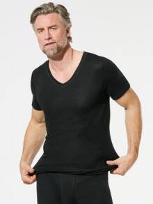 Masterclass-V-Shirt 2er-Pack Schwarz