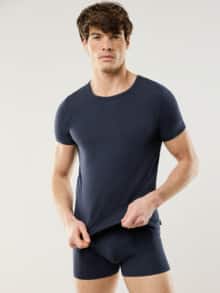 Modal Rundhals-Shirt 2er Set Marine