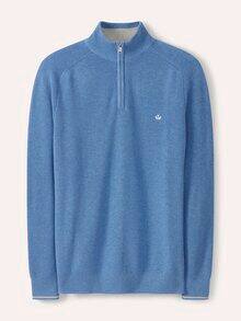 Gerippter Baumwoll-Troyer Hellblau