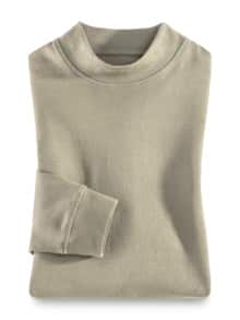 Langarm-Shirt Stehkragen Beige