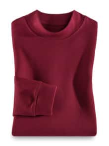 Langarm-Shirt Stehkragen Dunkelrot
