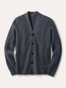 Patentstrick-Cardigan Grau Melange