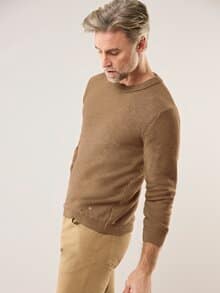 Premium Leinen-Pullover Latte