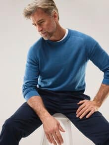 Ottoman Pullover Rauchblau