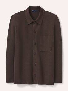 Milano Strickjacke mit Baumwolle Dunkelbraun
