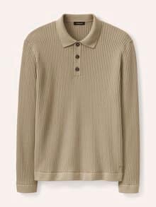 Strickpolo aus Baumwolle Sand