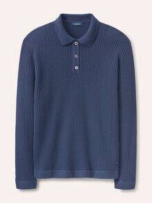 Strickpolo aus Baumwolle Marine