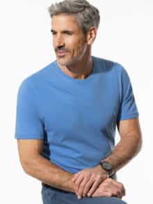 T-Shirt Rundhalsausschnitt Mittelblau