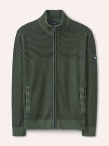 Strickjacke aus Baumwolle Oliv
