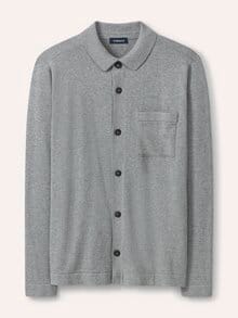 Geknöpftes Strickpolo Grau Melange