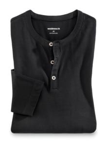 Henley-Shirt Schwarz