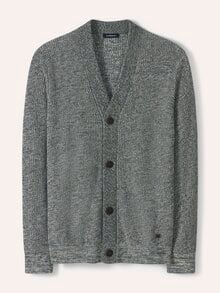 Mouline Cardigan Khaki/Navy