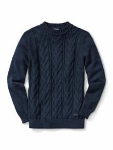 Zopfpullover Woolcot Marine