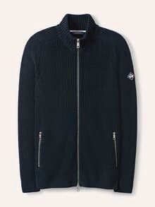 Zip-Jacke Patentstrick Marine