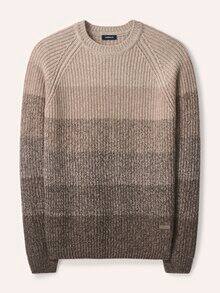 Rundhalspullover mit Farbverlauf Natur/Beige