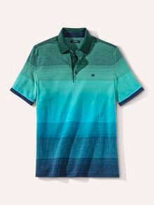 Ombre Streifenpolo Hitzefrei Türkis