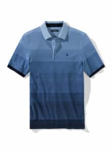 Ombre Streifenpolo Hitzefrei Blau