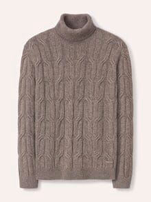 Rollkragenpullover mit Yakwolle Taupe