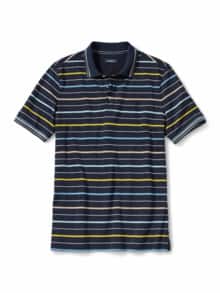 Comfort-Flex Polo Streifen Blau/Gelb