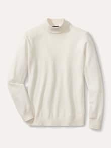 Stehbund-Pullover Merino Extrafein Offwhite