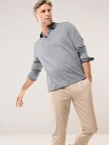 Jaquard-Polo Bicolor Grau