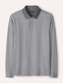 Jaquard-Polo Bicolor Grau