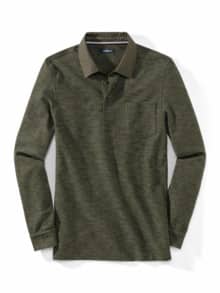 Flammgarn-Polo Bicolor Oliv