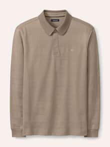 Baumwoll-Polo Webeffekt Sand