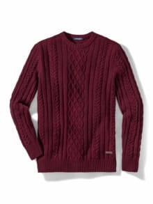 Aran-Pullover Bordeaux
