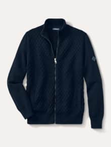 Premium Baumwoll-Strickjacke Marine