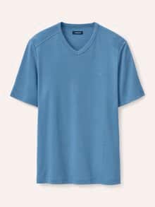 Zu schade für drunter-Shirt V-Neck Rauchblau